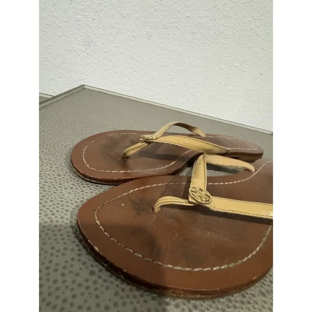 Tory Burch Terra Sandals Light Honey Color Leather Women Size 7.5 M